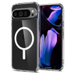 Kaitse&uuml;mbris Ultra Hybrid (MagFit), Google Pixel 9 Pro XL, l&auml;bipaistev valge MagSafe ringiga, Spigen