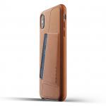 Kaitse&uuml;mbris kaarditaskuga Apple iPhone Xs Max, naturaalsest nahast, helepruun, Mujjo