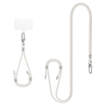 Kaelapael Crossbody Strap + k&auml;epael + kinnitusaas telefoni&uuml;mbrisele, p&auml;rlvalge, Spigen