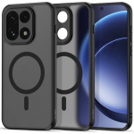 Kaitse&uuml;mbris Magmat MagSafe, OnePlus 15, matt l&auml;bipaistev musta &auml;&auml;rega, Qi2/MagSafe &uuml;hilduv, Tech-Protect