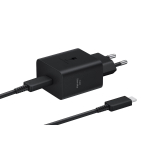 Toalaadija USB-C otsikuga (adapter 45W + USB-C kaabel 5A 1.8m), must, GaN, Super Fast Charging 2.0 kiirlaadimine, Samsung
