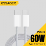 Essageri 60 W Type C kaabel (Macbook, iPhone, Android, iPad) Kiirlaadimisjuhe 1 m