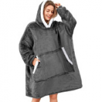 Eriti pehme ja mugav flanellist kapuutsiga tekipusa naistele ja meestele, 100 % pol&uuml;ester (one size)