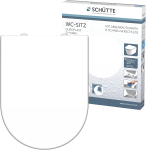SCH&Uuml;TTE 82910 D-kujuline tualettpott, duroplast, pehmelt sulguv, kiire vabastus, valge (A+ klass)