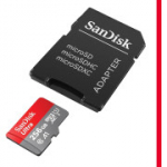 SANDISK Ultra microSDXC UHS-I 256GB m&auml;lukaart adapteriga &ndash; kiirus kuni 150 MB/s, C10, U1, Full HD, A1