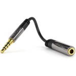 KabelDirekt kaabel 3,5 mm pistiku, k&otilde;rvaklappide ja mikrofoni adapteriga, 1 &times; 3,5 mm pistik 1 pesaga.