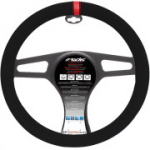 Simoni Racing Carrera v&auml;limusega roolikate &ndash; must mikrokiud, punane m&auml;rgistus, 37&ndash;39 cm (A+klass)