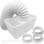 SPARES2GO kondensaatori ventilatsioonivooliku komplekt 3 adapteriga, mis &uuml;hildub White Knight kuivatiga (1,2 m).