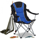 Relaxdays kokkupandav matkatool pehme seljatoega, reguleeritav 108 x 90 x 72 cm, sinine/must kuni 130 kg