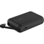 Belkin BoostCharge 10000 mAh kaasaskantav akupank sisseehitatud kaabliga (PD 20 W, k&otilde;ikidele iPhone 16/15, iPad Pro, Galaxy S24 jne)