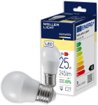 M&uuml;ller-Licht Essentials 401014 LED pirn tilgakujuline E27 soe valge valgus 2700 K hubaseks &otilde;hkkonnaks 3 W asendab 25 W h&auml;mardamatu eluiga 25000 tundi