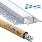 LED-alumiiniumprofiili komplekt LED-ribadele &ndash; 6 &times; 1 m (kokku 6 m)