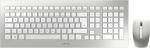 CHERRY DW 8000 Akutoitega QWERTZ traadita klaviatuur ja hiir infrapunaanduriga valge/h&otilde;bedane.
