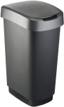 Rotho Twist 50L pr&uuml;gikast kaanega, plast, must/h&otilde;bedane, 50L (40,1 x 29,8 x 60,2 cm)