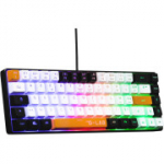 The G-Lab Keyz Hydrogen m&auml;nguklaviatuur, 60% poolmehhaaniline, juhtmega AZERTY, v&auml;rviline taustvalgustus, PC/PS5-2023 (must/valge/oranž)