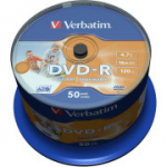 Verbatim 43533 DVD-R 4.7GB 16x prinditavad plaadid, 50 tk spindlil