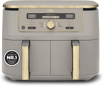 Ninja Dual Zone Digital Air Fryer, 2 Drawers, 6-in-1, 9.5L, Stone/Gold DZ400EUSTGD (C grade)
