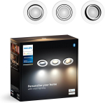 Philips Hue White Ambiance Milliskin nutikad LED s&uuml;vistatavad &uuml;mmargused kohtvalgustid, 3 tk komplekt, valged
