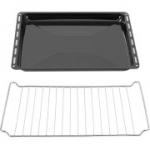K&uuml;psetusplaatide komplekt ICQN 44,5 x 37,5 x 35 mm ahjuplaat ja grillrest 44,5 x 34 cm, must