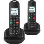 Alcatel XL685 Duo juhtmeta DECT telefon (2 telefonitoru, must, suured nupud)