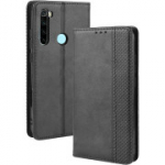 &Uuml;mbris Xiaomi Redmi Note 8 2021 jaoks, PU-nahast kate TPU-korpusega, kaarditasku, magnetkinnitus &ndash; must
