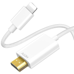 HDMI-kaabel iPhone seadmetele, [MFi sertifitseeritud] Lightning-HDMI kaabel iPhone/iPadi &uuml;hendamiseks teleriga, iOS 11, 12, 13, 14, YouTube&rsquo;i v&auml;ljund telerisse, HD1080P, 2 m