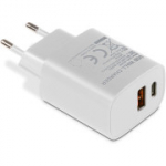 TechniSat USB-C toiteadapter &mdash; 2 pordiga kiirlaadija (USB-C 30W ja USB-A QC 18W v&auml;ljund)