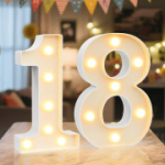 Ledido LED valgustusega numbrid k&uuml;lma ja sooja valgusega 18. s&uuml;nnip&auml;eva kaunistusteks (27*22,3*4,5)
