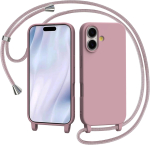 iPhone 17 &uuml;mbris rihmaga, vedelast silikoonist reguleeritava paelaga, roosa.