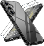 ivoler l&auml;bipaistev mittekollastuv &uuml;mbris Samsung Galaxy S24 5G jaoks 1 koos karastatud klaasiga