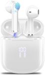 Juhtmevaba Bluetooth 5.3 ENC mikrofoniga, IP7 kaitseklass, LED-ekraan, valge