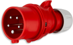 Faasimuundur REV CEE 400V 16A 5-pin 3 faasi + N + PE Veekindel IP44 punane