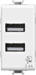4Box, USB 2.4, USB-pistikupesa 2,4 A, &uuml;hilduv Bticino Matixiga, valge