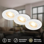 BRILONER - 3 LED s&uuml;vistatava laevalgusti komplekt 230V, reguleeritav, soe valge
