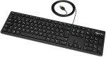 juhtmega USB klaviatuur, &otilde;huke disain, Hispaania paigutus, matt must, QWERTY