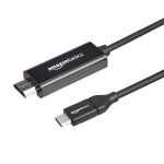 USB-C - HDMI - Thunderbolt 3 adapterkaabel, 4K@30Hz, 3,5" (90 cm) pikk, must.