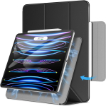 JETech magnetiline &uuml;mbris iPad Pro 12.9 tollile 2022/2021/2020/2018 (6./5./4./3. p&otilde;lvkond), magnetiline kinnitus, automaatse &auml;ratamisfunktsiooniga (must)