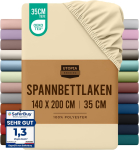 Utopia Bedding kummiga lina, 140 &times; 200 cm, beež