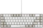 The G-Lab Keyz Hydrogen 60% m&auml;nguklaviatuur &ndash; poolmehhaaniline juhtmega, AZERTY FR, v&auml;rviline taustvalgustus, kompaktne TKL formaat, vaikne, PC/PS4/PS5, valge