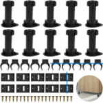 LANSKYLAN Komplektis 10 reguleeritavat m&ouml;&ouml;blijalga, 100-120 mm, k&otilde;rguse regulaator klambritega aluse paigaldamiseks