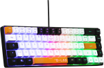 The G-Lab Keyz Hydrogen m&auml;nguklaviatuur, 60% poolmehhaaniline, juhtmega AZERTY, v&auml;rviline taustvalgustus, PC/PS5-2023 (must/valge/oranž)