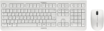 CHERRY DW 3000, traadita klaviatuuri ja hiire komplekt, saksa paigutus (QWERTZ), 2,4 GHz raadio&uuml;hendus, vaikivad klahvid, s&uuml;mmeetriline hiir, hall valge