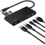 Belkini 7-pordiline USB-C jaotur HDMI 4K@60Hz, SD- ja microSD-kaardilugeja ning 100 W Power Delivery laadimisega