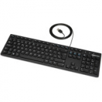 Amazon Basics juhtmega USB klaviatuur, &otilde;huke disain, Hispaania paigutus, matt must, QWERTY