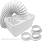 SPARES2GO kondensaatori ventilatsioonivooliku komplekt 3 adapteriga, mis &uuml;hildub White Knight kuivatiga (1,2 m).