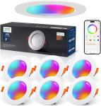 Nutikad LED-laevalgustid Alexaga, 7W, Bluetooth, RGB, v&auml;rvimuutev, 2700K-6000K, 6 tk pakis