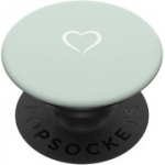 Vahetatava pinnaga PopSockets PopGrip k&auml;sitsi joonistatud pastellrohelise/helerohelise s&uuml;damega