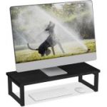 Relaxdays monitorialus, must, 15 x 55 x 23 cm