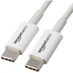 Amazon Basics USB-C kaabel, USB C 2.0 480 Mbps kiirlaadimine, valge, 1,8 m