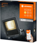 LEDVANCE Smart LED v&auml;liprožektor, soe valge (3000K), h&auml;mardatav, 50 W, tumehall alumiinium.